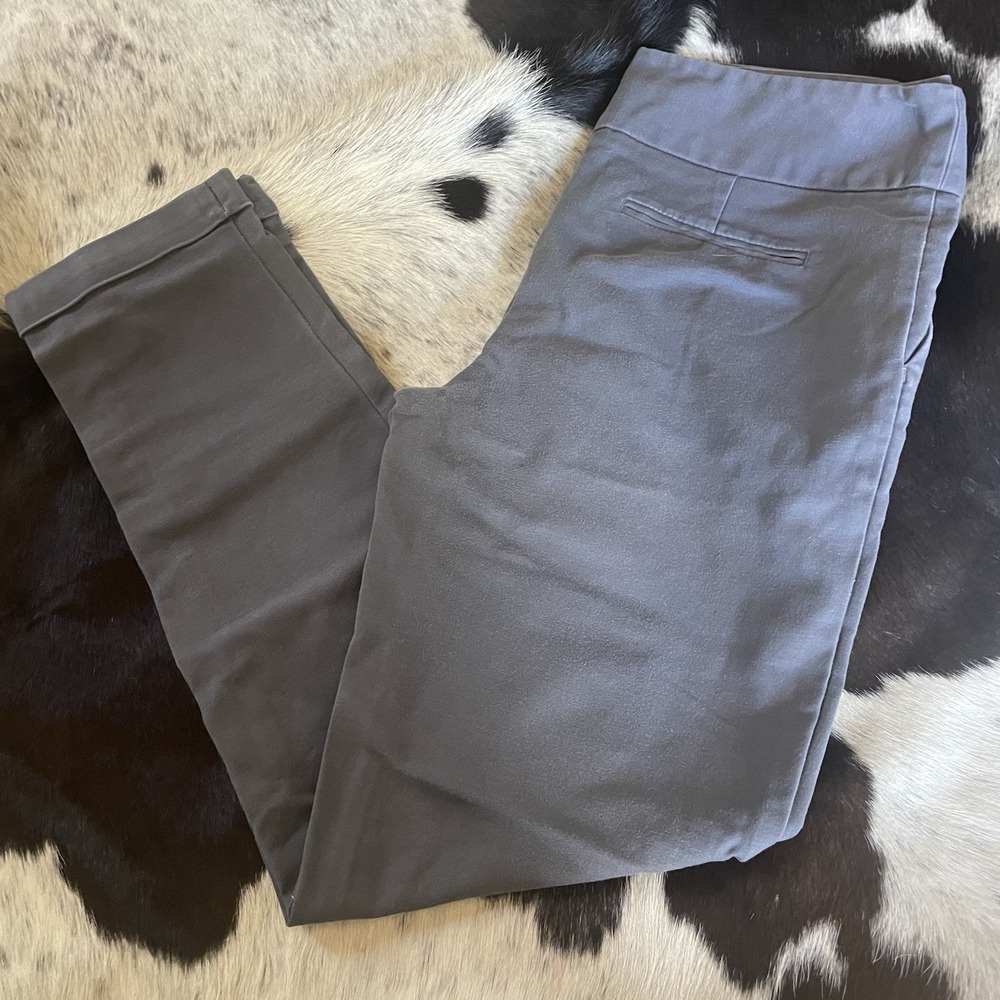 Worthington Size 6 Slim Fit Gray Skinny Slacks Dress Pants Business Casual